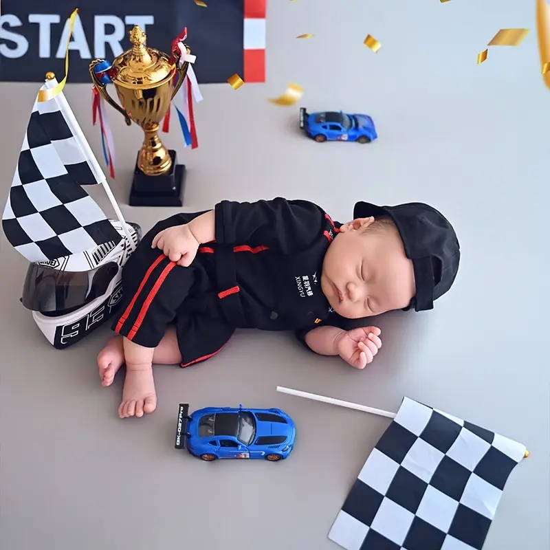 Black Audi Racing Theme Set - Newborn Photography Props - Image 4